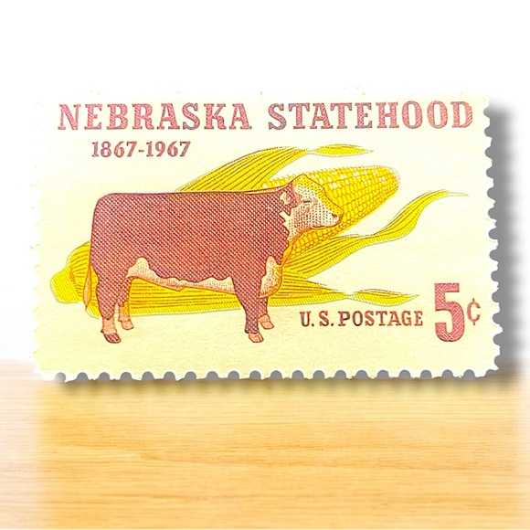 1967 Nebraska Statehood 5 Cent Stamps - Set of 4 - Picture 2 of 2